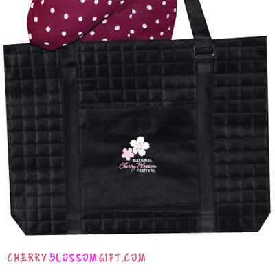 Cherry Blossom Festival Embroidered Quilted Bag
