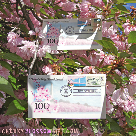 Cherry Blossoms First Day of Issue Envelope and Stamp Set