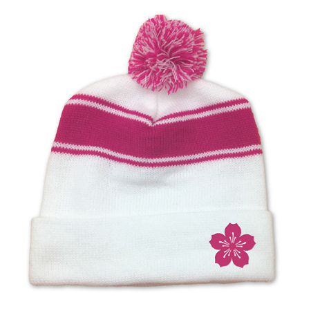 Cherry Blossom Pom Pom Knit Cap